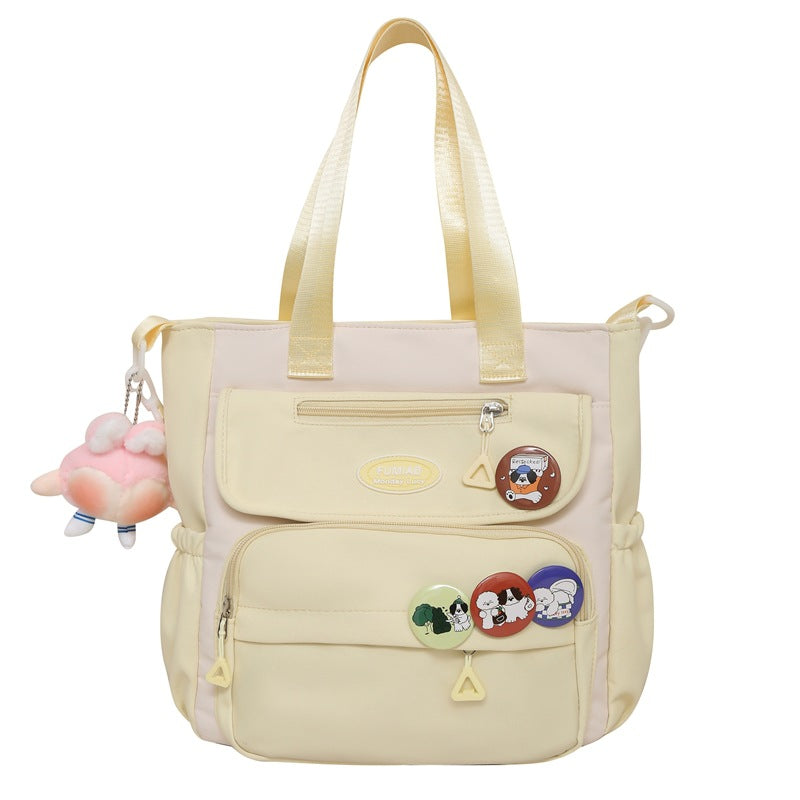 New middle and high school student schoolbag large-capacity backpack simple leisure burden reduction backpack handbag tutoring bag