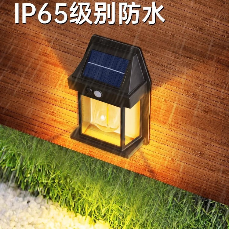 Solar powered sensor light outdoor wall lamp balcony light entryway led ambient courtyard garden waterproof fence wall light