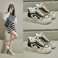 Authentic women's cotton-padded shoes, flat, british style, new autumn/winter collection, soft sole, lightweight, fashionable all-season women's shoes, wear-resistant kt12261