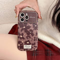 Mixed brown flowers are suitable for apple 17 anti-fall mobile phone case large window iphone16promax protective cover anti-fall