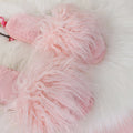 Slippers long hair fall and winter women open toe k-stylefashionbows fur one-line drag artificial fur wooden floor artificial fur