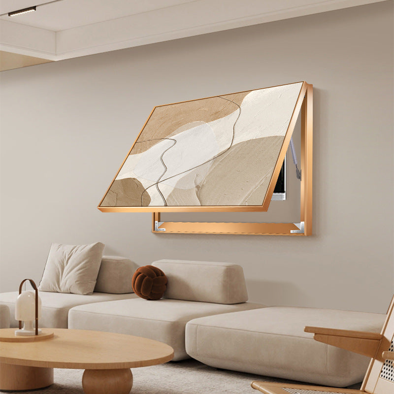 Cream wind meter box decorative painting Morandi mural minimalist abstract art high sense blocking distribution box hanging painting