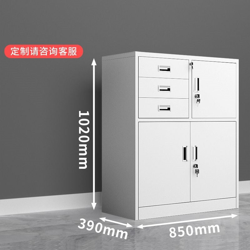 Divided lower section low cabinet steel iron cabinet office financial storage with file cabinet information cabinet for home balcony cabinet