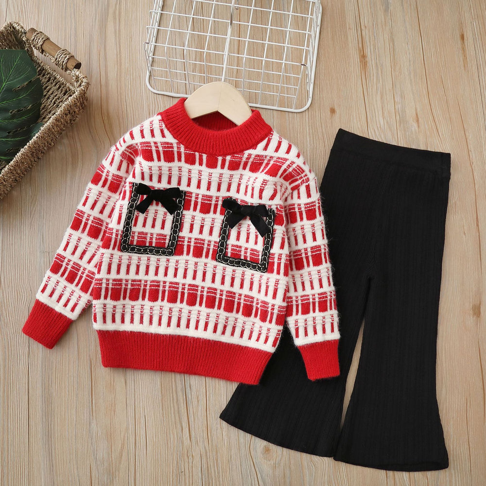 Girls' knitted sweater set - new autumn/winter  collection - chanel-inspired style - cardigan & knitwear set