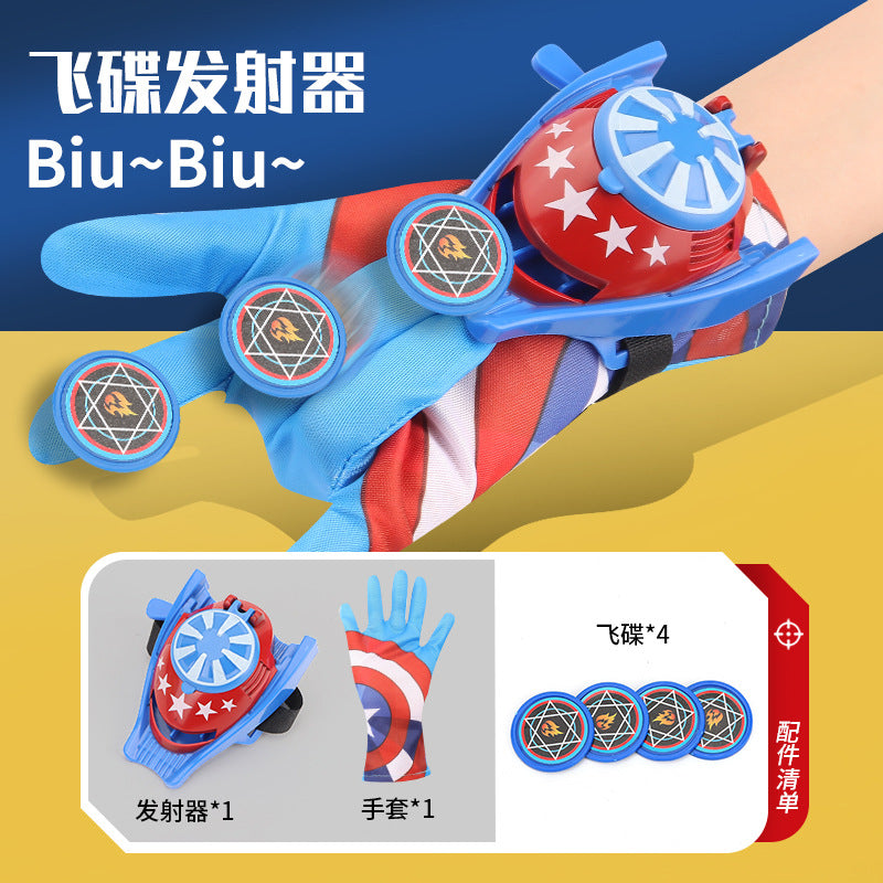 cosplay toy hero spider flying saucer launcher superhero wrist launcher flying disc catapult