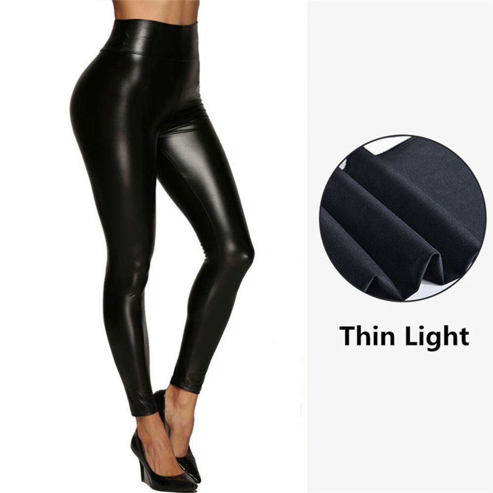 plus sizepu leather pants for women, popular high waist women's bottom pants, shiny leather pants, sexy tight fashion