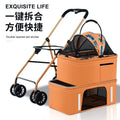 Double-layer pet stroller - dog & cat pet stroller - one-click fold - high-view pet stroller - lightweight pet carrier