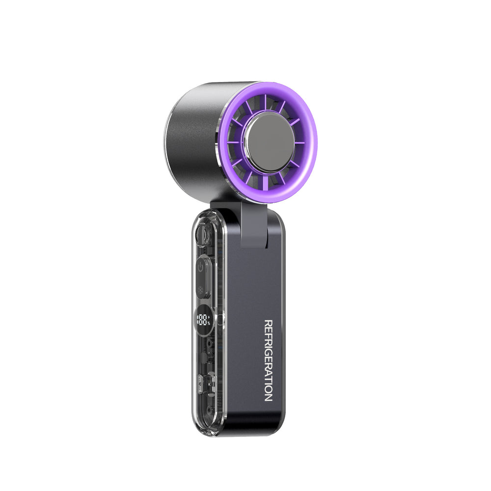 2025 new high-speed handheld fan, aluminum alloy semiconductor cooling fan, usb mini foldable desktop fan