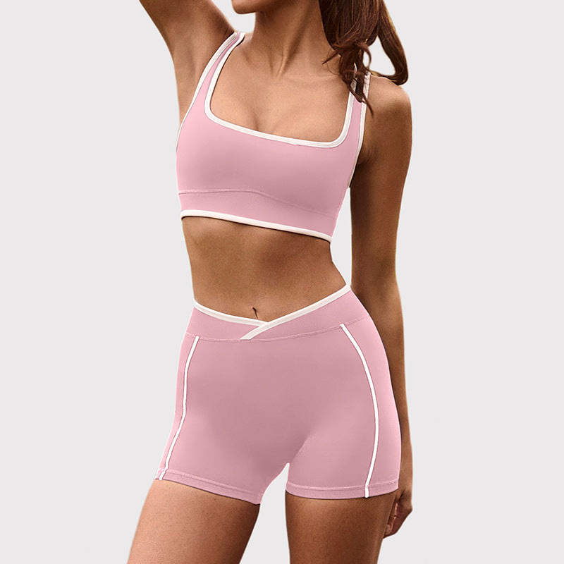 butt lift, tummy control, slimming look chest pad, running fitness shorts, halter sports intimates bra, yoga wear suit for women