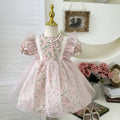 summer girls' floral print bubble sleeve princess dress - stylish baby girl dress - clearance sale on remaining sizes