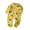 Baby long sleeves bag butt pure cotton breathable male and female baby spring & fall summer jumpsuit small monthly long climbing hoodie