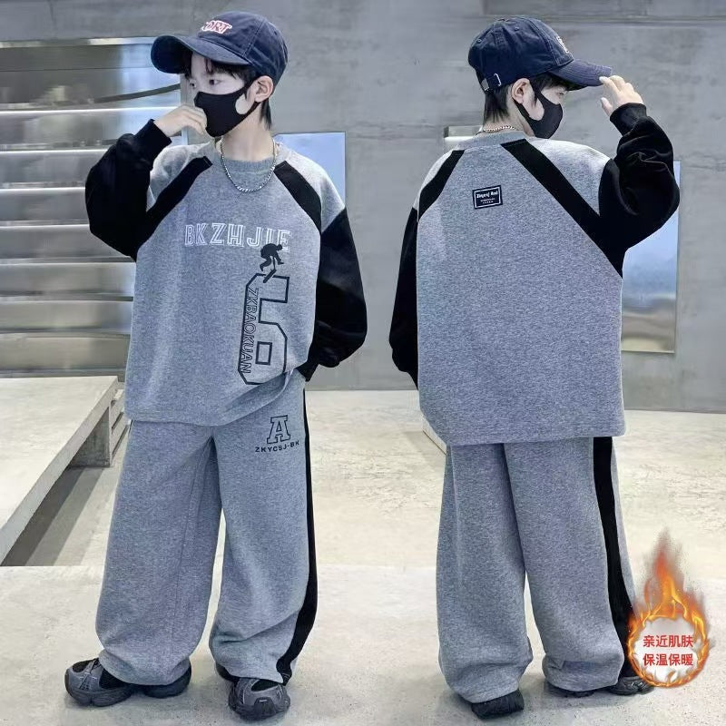 Boys' fall sweatshirt set - new  collection - middle school & older kids - autumn/spring two-piece outfit for boys