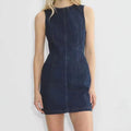 Amazon cross-border  summer sleeveless fashionable trendy minimalist casual denim dress for women
