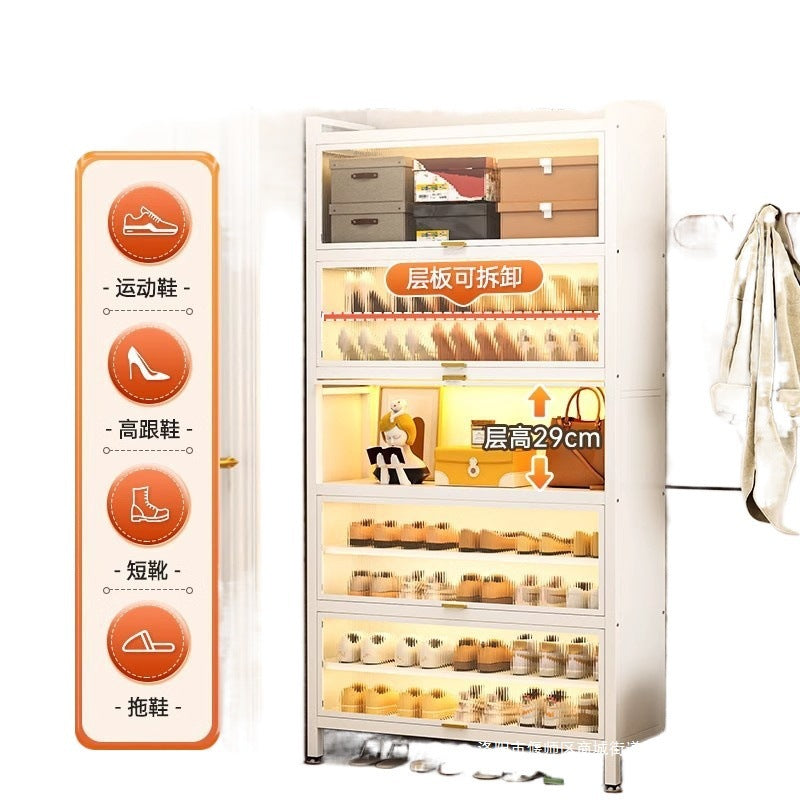 Steel huge thick shoe cabinet, shoe rack, multi-layer household dust-proof shoe rack, large-capacity storage shoe rack at the entrance entrance