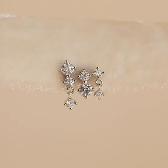 Amazon bestseller: brass electroplated zircon 12 birthstone earrings - elegant & stylish women's fashion jewelry, perfect for cross-border e-commerce