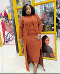 supply of african women's clothing plus sizeknittingdresslongoutwearthickenedtwo-piece set