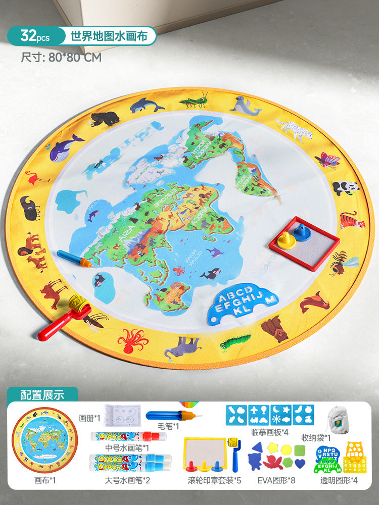 Kids' magic water canvas - baby doodle water painting blanket - toddler reusable pen magic water drawing mat - cross-border toy