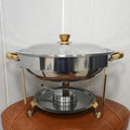 Stainless steel gold-plated mini buffet warmer set - hotel-grade alcohol-fired food warmer - cross-border supply