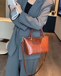 2025 fall/winter new collection: genuine leather crossbody tote bag for women - versatile, high-capacity, multi-compartment shoulder bag