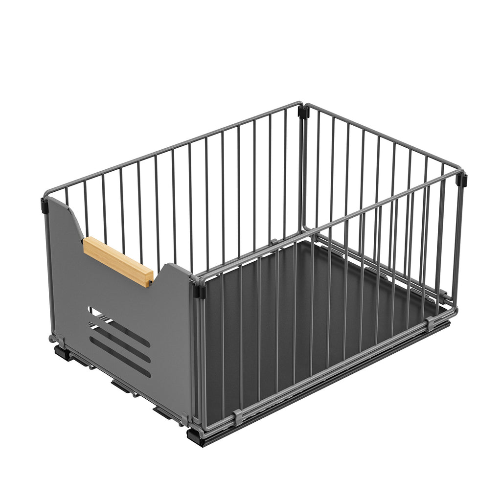 No punching kitchen pull rack under sink pull basket cabinet layered slide rail drawer storage box seasoning rack