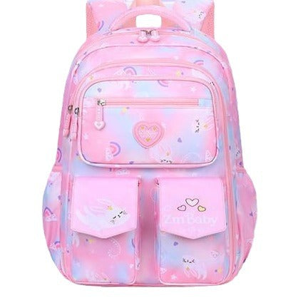 New children's schoolbag for girls in grades 3-6, schoolbag for primary school students to reduce the burden and protect the spine, large-capacity men's and women's backpacks.