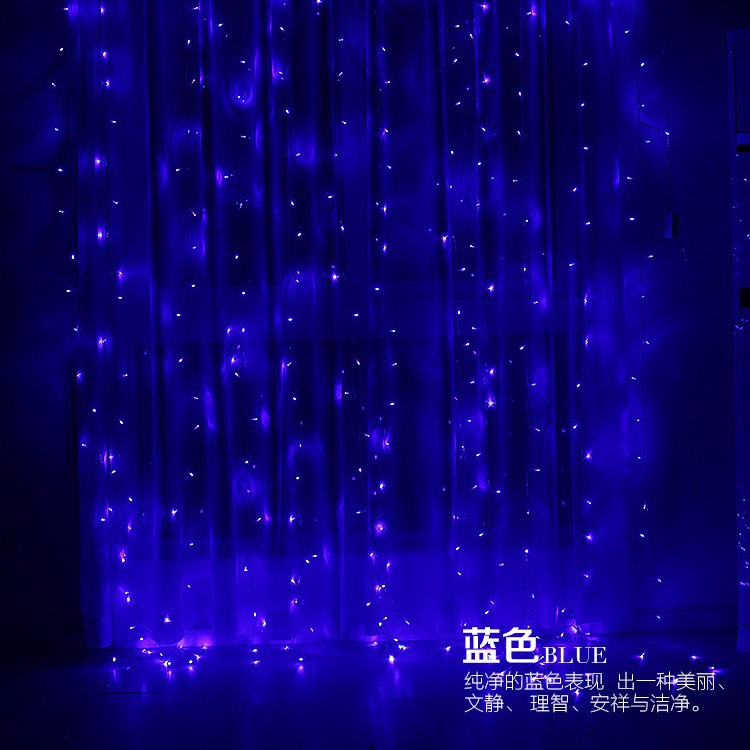 LED lights string stars curtain lights christmas lights ins decorative waterfall lights wedding live streaming host background lights flash