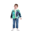 New arrivalkids winter outweargirlk-style tie-dye thick imitation cashmerelapel baby denim fleece-lined cotton jacket
