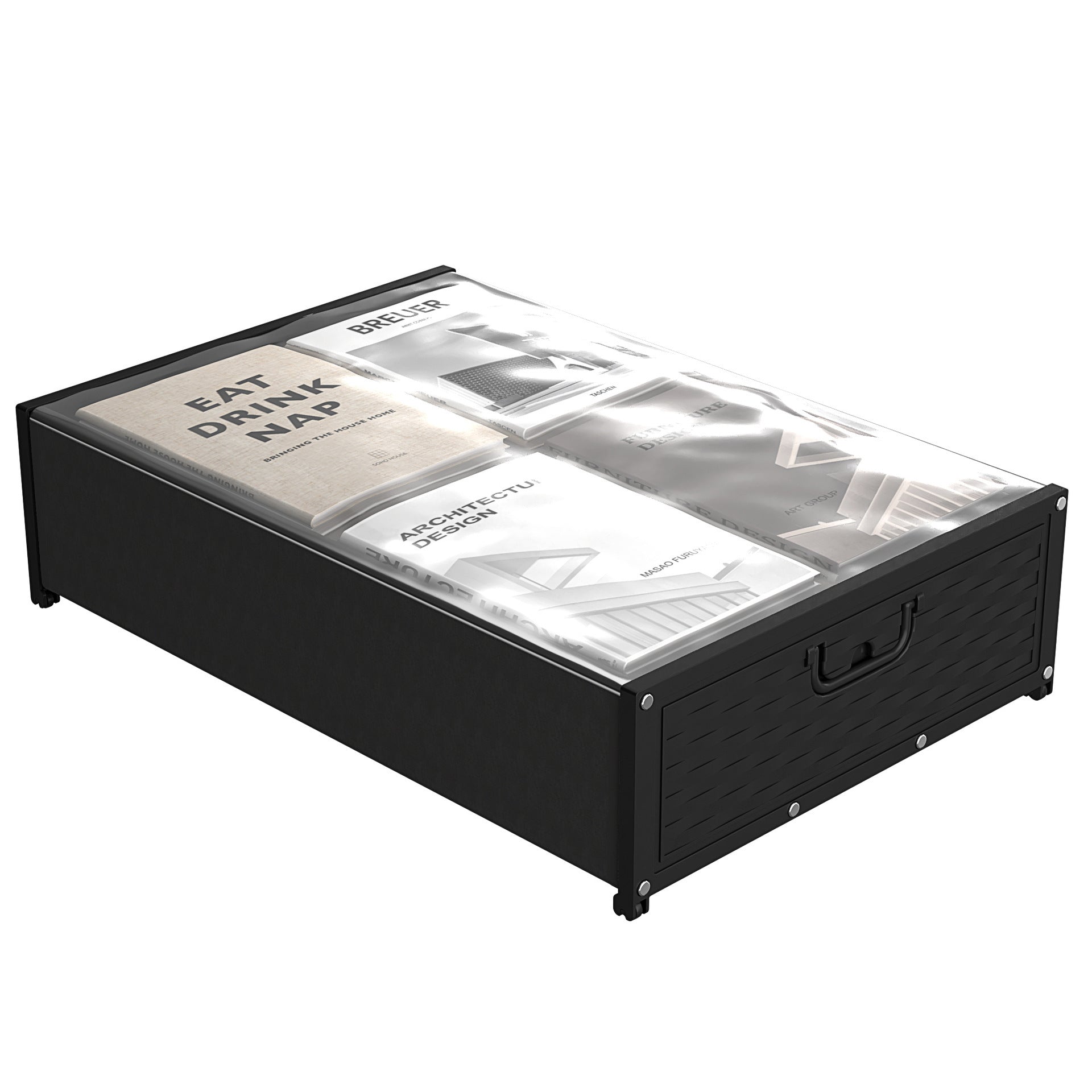 square bed bottom rack under bed clothing shoes quilt book storage box wheeled mobile trolley