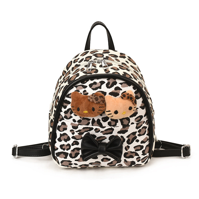 Leopard print hello kitty backpack - new 2025 autumn/winter fashionable, portable, retro, and unique design for women