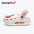 Spongebob squarepants thick sole crocs women's new arrival non-slip beach heightening toe cap sandals slippers women's summeroutwear