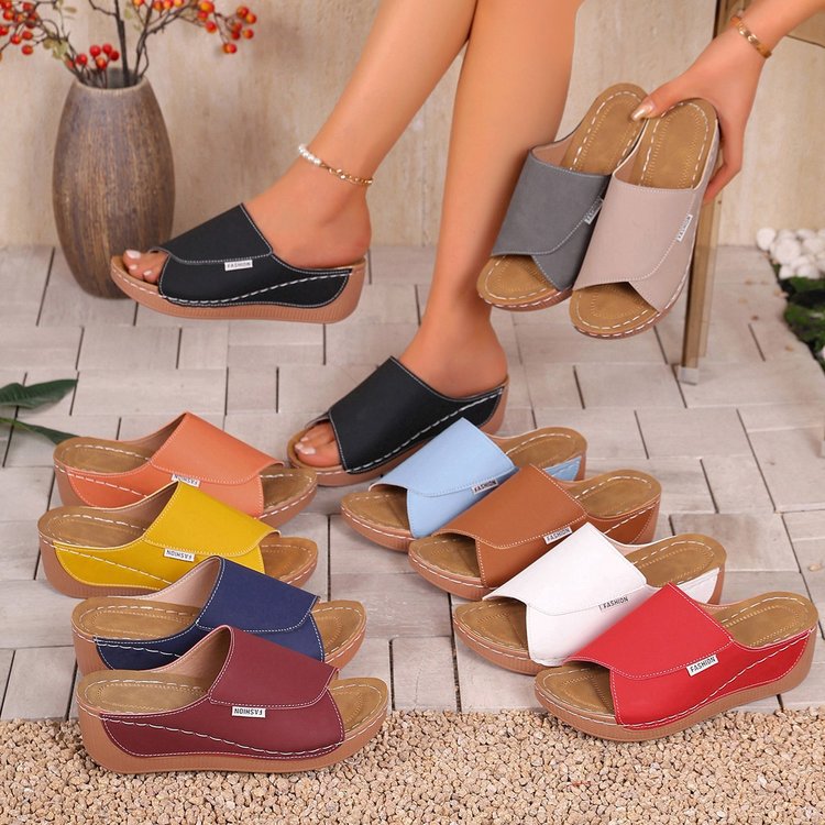 summer new arrival: plus-size wedge heel slippers for women (sizes 36-43). wholesale available. dropshipping to  and