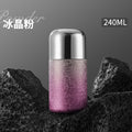 Titanium-coated mini capsule thermos: double-walled construction for long-lasting insulation, multi-functional lid, compact and exquisite design, diamond iridescent finish