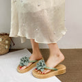 Thick sole4cm flower sandals women's outwearsummernew arrivaleasiest for matchthick sole flip flops non-slip beach slippers for women