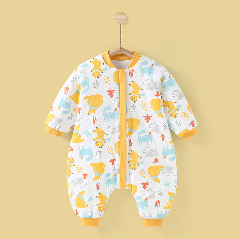 Newborn baby sleeping bag - autumn/winter style, anti-kick quilt, unisex baby padded sleeping bag with leg opening
