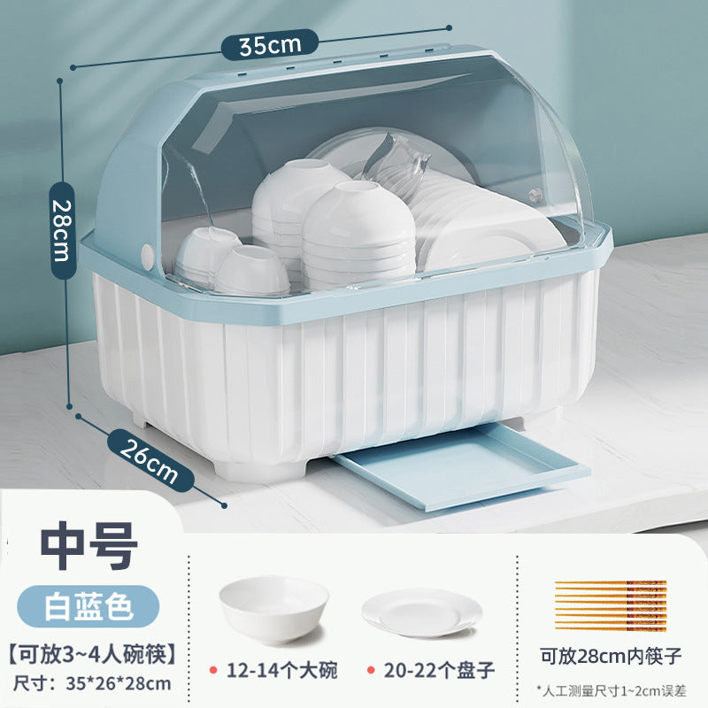 Golden Cat Kitchen Drain Cupboard with Lid Bowl Box Dishes Plates Chopsticks Cutlery Household Shelves Storage Box