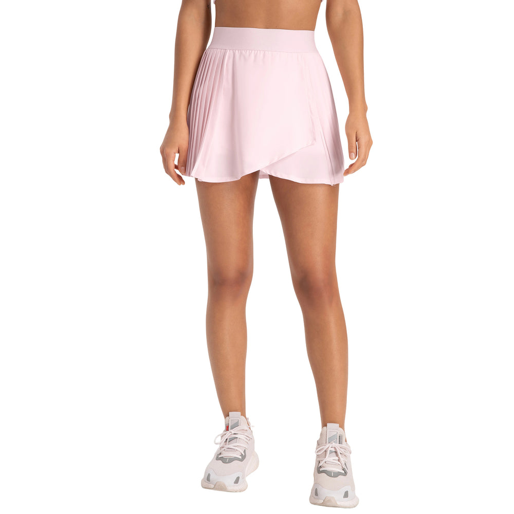 High-waisted pleated skort with pockets - anti-exposure lining - tennis skirt, fitness yoga skirt - dk382