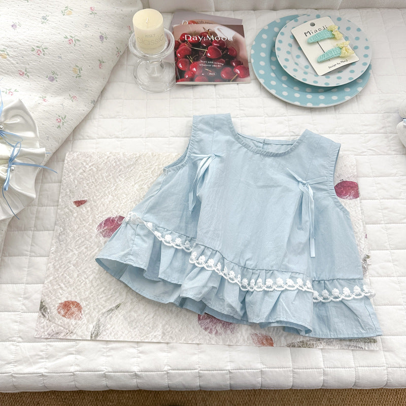 Girls'  dress: sweet, cute, and stylish - a fashionable and ethereal pink lace dress for girls