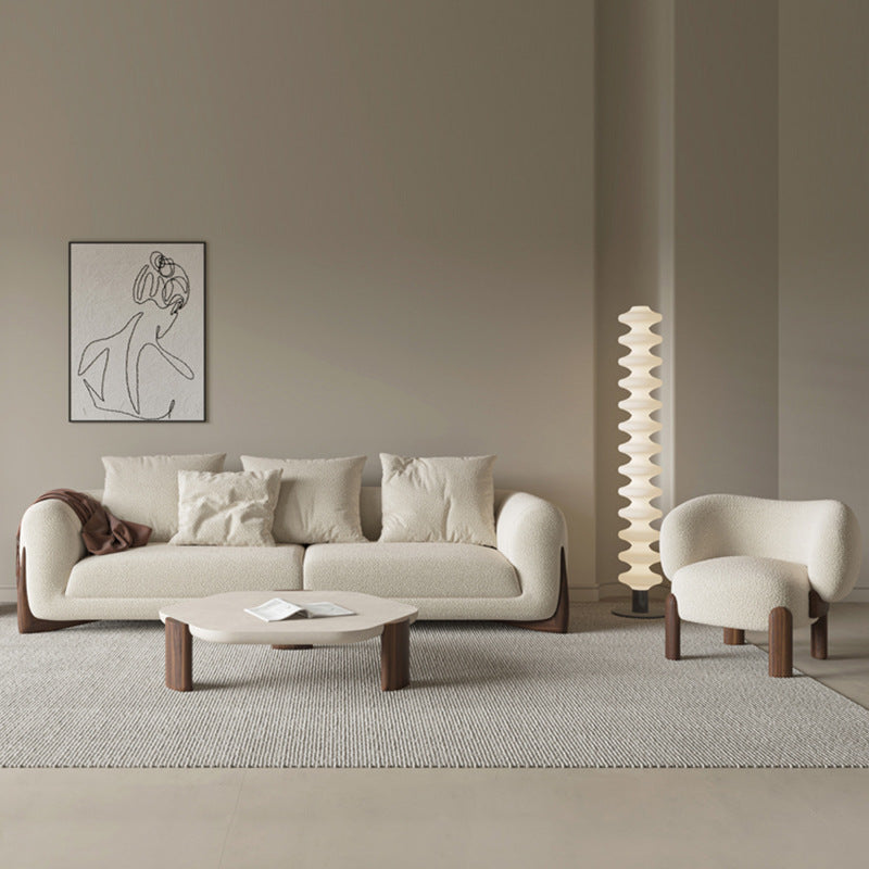 Japanese designer internet celebrity cream wabi-sabi style fabric sofa small apartment living room cashmere casual sofa wholesale