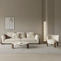 Japanese designer internet celebrity cream wabi-sabi style fabric sofa small apartment living room cashmere casual sofa wholesale