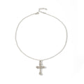 Full diamond cross necklace wholesale european and american cross-border jewelry niche design retro accessible luxury sweet cool style clavicle chain