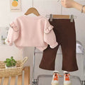 Girls' spring/autumn two-piece outfit set - stylish and trendy kids' spring clothes for 1-2 year old baby girls
