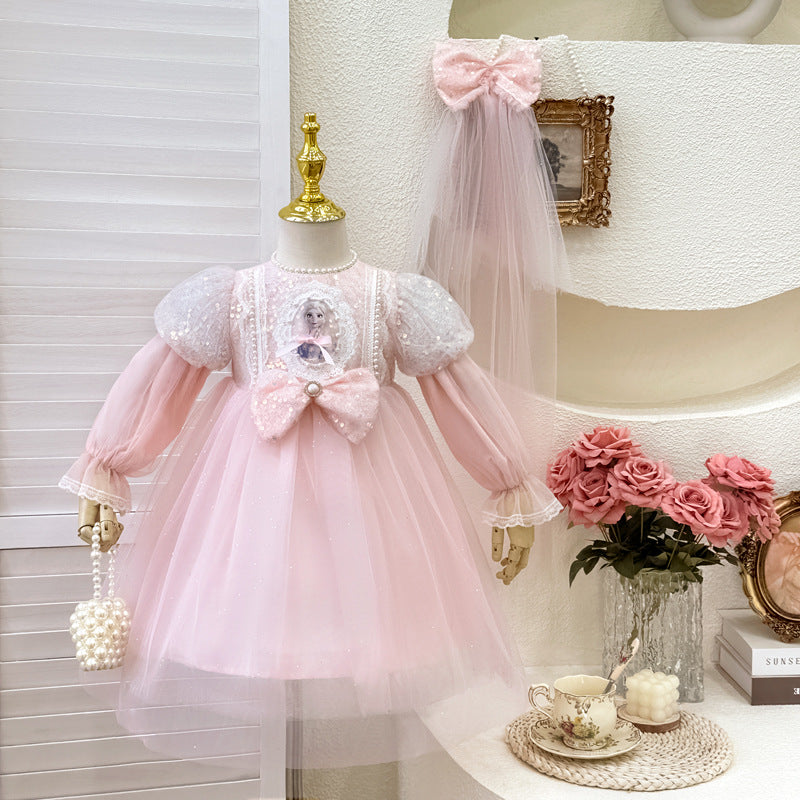 Girls' dress  autumn elsa princess dress frozen princess children's gown tutu dress new autumn collection