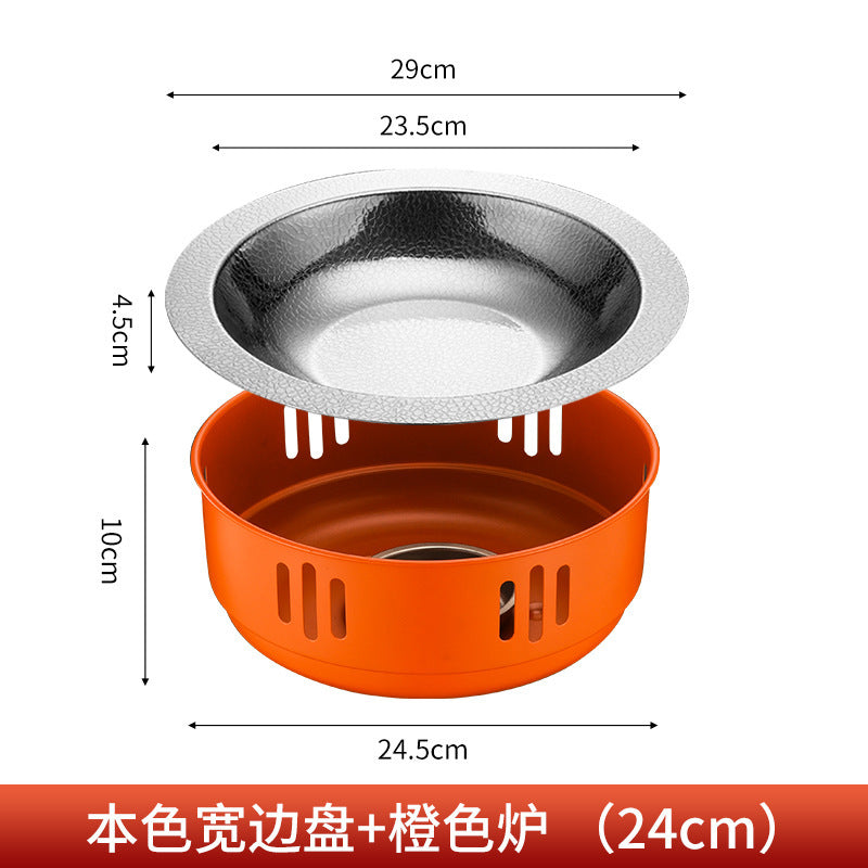 Stainless steel alcohol stove small hot pot seafood dry pot pot set for home alcohol hot pot dry pot heating stove pot