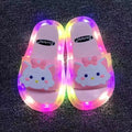 New luminous women's section outwear strawberry vibrating flashing light cool big-eared cat shoes home family style luminous slippers