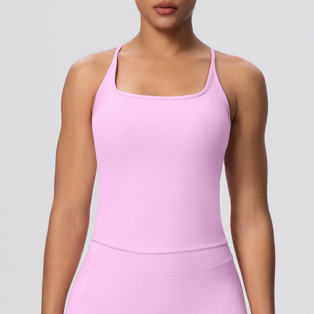 Sexy u-neck racerback sports bra, cloud-feel quick-dry, anti-chafe tank top for running and fitness