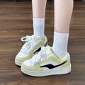 Preppy style national trend niche bread shoes women's ins trend 2026 summer new styleeasiest for matchthick sole round toetie back sneakers