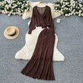 Gentle style outfit for women  spring classy sense of style strap waist cut outknittingtops + high waist hip skirt