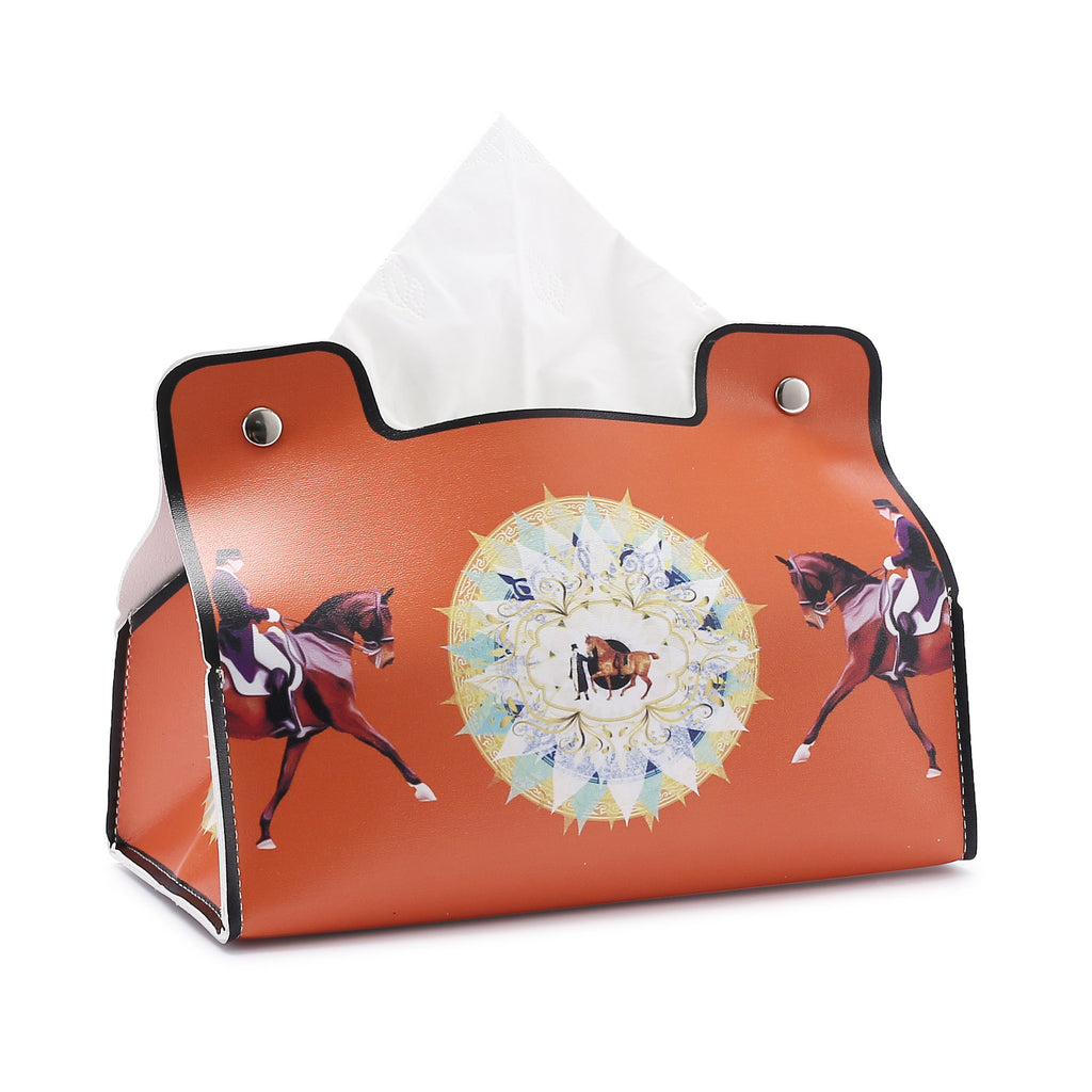 Antique creative home napkin paper box coffee table desktop bedroom room car multi-functional leather tissue storage box