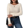 autumn  european and american women's clothing cross-border new striped long-sleeve regular fit top sweater
