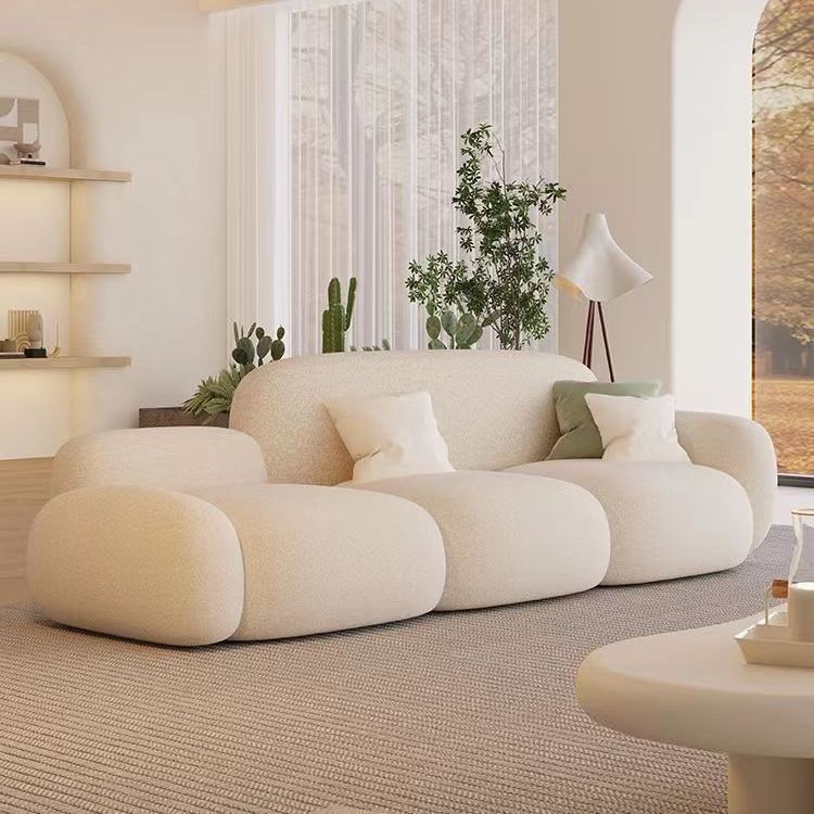 Living room simple modern cream style rental house fabric sofa straight row accessible luxury bedroom douyin popular cloud sofa